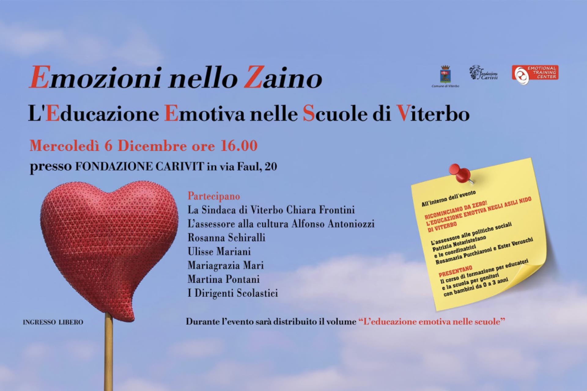 Evento "Emozioni nello zaino"